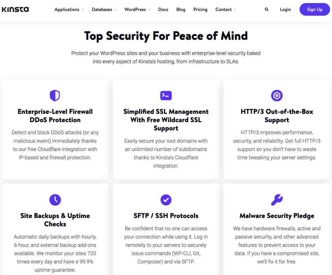 kinsta secured premium hosting